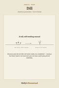 Dill diagram — Grow Guide from Holly's Homestead