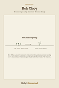Bok Choy diagram — Grow Guide from Holly's Homestead