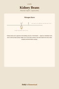 Kidney Beans diagram — Grow Guide from Holly's Homestead