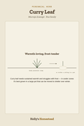 Curry Leaf diagram — Grow Guide from Holly's Homestead
