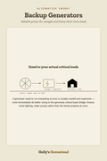 Backup Generators diagram — How-To Guide from Holly's Homestead