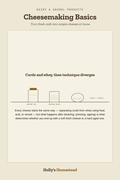 Cheesemaking Basics diagram — How-To Guide from Holly's Homestead