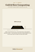 Cold & Slow Composting diagram — How-To Guide from Holly's Homestead